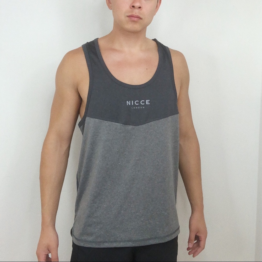 Nicce London Grey Jersey Tank Top M